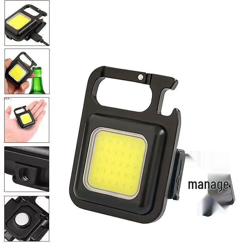 Portable Multifunctional Keychain Flashlight - High-Intensity Folding Light for Outdoor and Camping