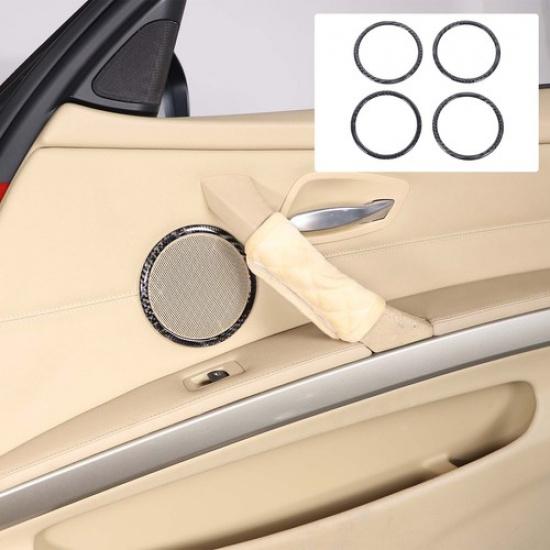 Soft Carbon Fiber Door Speaker Ring Sticker For BMW 3 Series E90 2005-2012