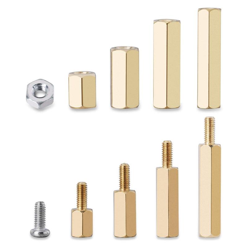 180Pcs M2.5 Motherboard Standoffs&Screws&Nuts Kit, Hex Male-Female Brass Spacer Standoffs, Laptop Screws for DIY Computer Build