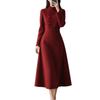Elegant Autumn/Winter Retro Dress: Waist-Cinching, Mid-Length, Stylish for Ladies' Commuting.