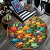 Frogs Round Area Rug,Carpet Rug for Living Room Bedroom Sofa Playroom Decor,Non-slip Floor Mat