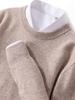 Men's 100% Pure Wool Cashmere Crew Neck Sweater for Autumn and Winter