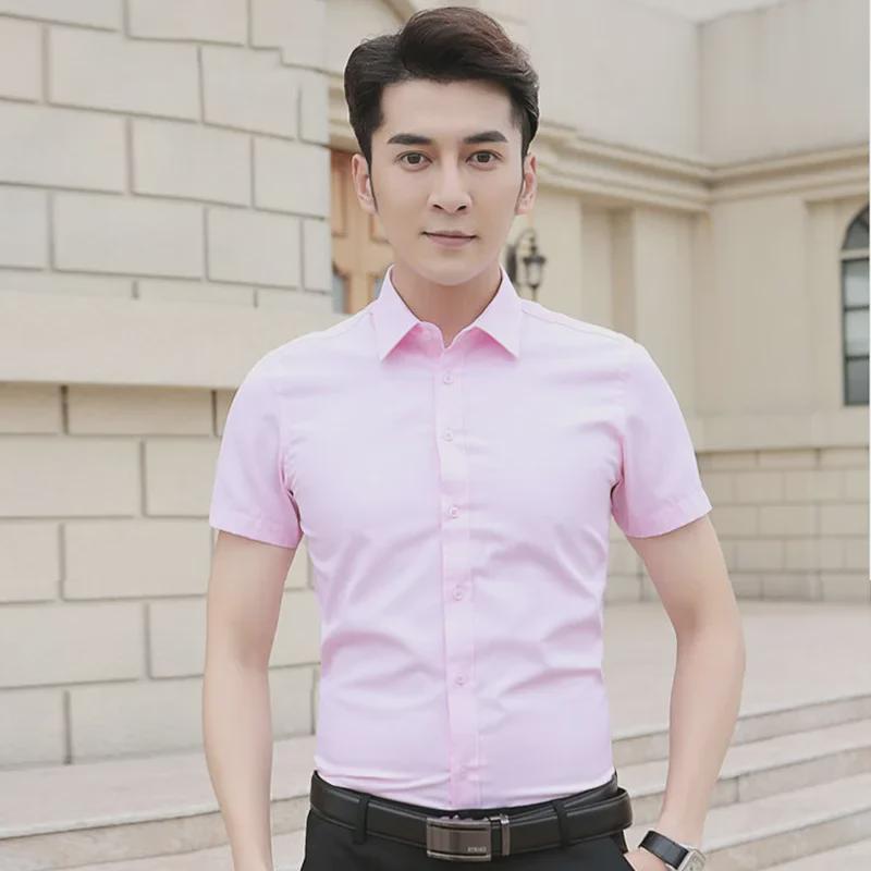 Professional Men's White Short-Sleeved Business Shirts
