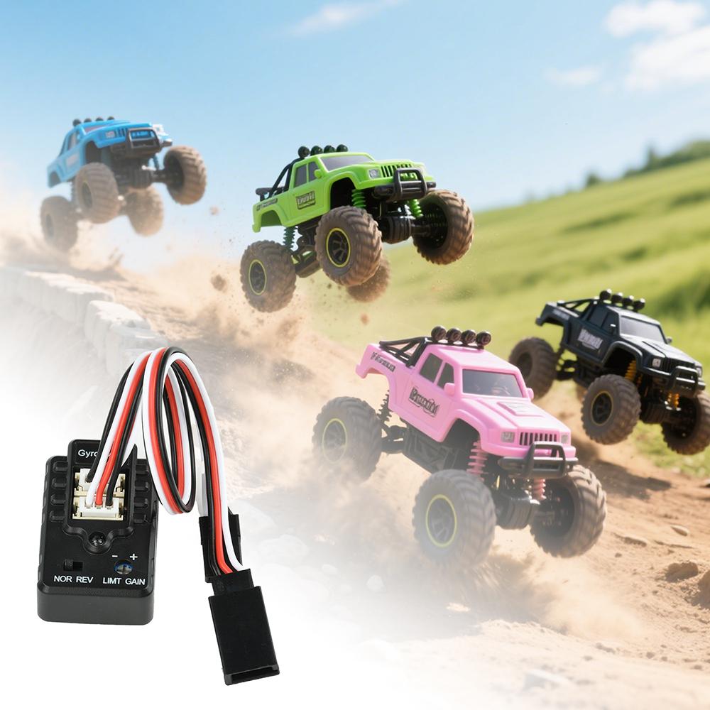 RC Drift & On-Road Car 2-Axis Gyro Stabilizer Module 4.8-6V Compact Gyroscope with Compatible with FUTABA/JR/Sanwa Controllers