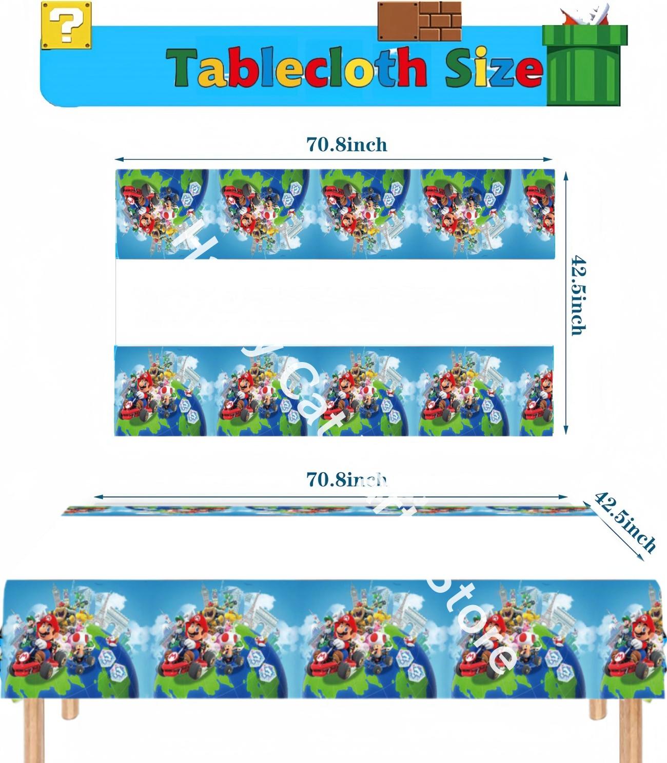Mario Tafelkleed Verjaardagsfeest Decoratie Wegwerp Tafelkleed Super Bros Tafelhoes Babyborrel Kinderen Bedankjes Feestartikelen 2pcs