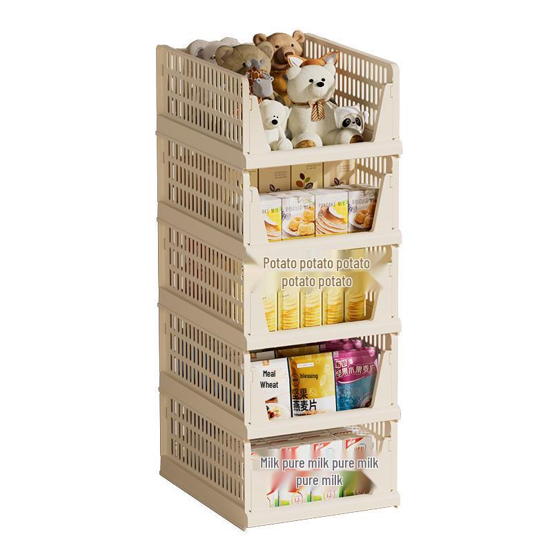 Foldable Multi-layer Storage Basket Rack – No Installation Needed