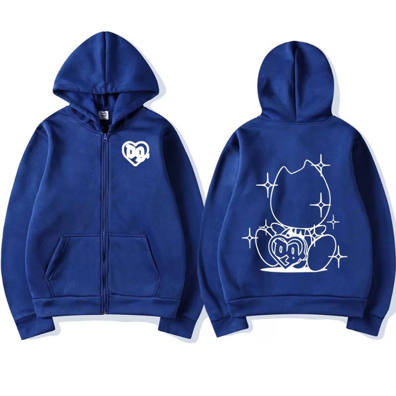 Švédský rapper Bladee Drain Gang Logo Mikina s kapucí Pánské Ležérní Nadměrná mikina na zip Streetwear Módní Vintage bundy