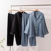 Luxe Heren Pyjamaset van Moerbeizijde - Revers, Lange Mouwen, Lange Broek.
