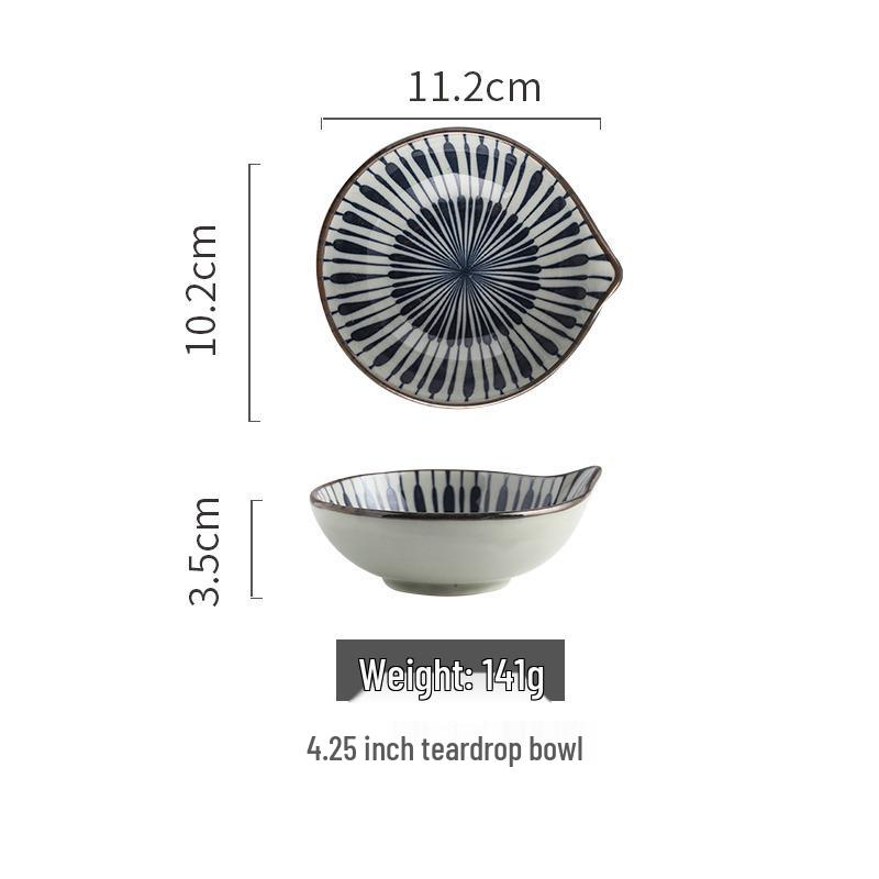 

Японский полосатый керамический набор мисок и тарелок - Новогодняя посуда и подарок на новоселье с палочками для еды