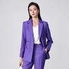 Women's Double-breasted Purple Blazer & Pants Suit Set