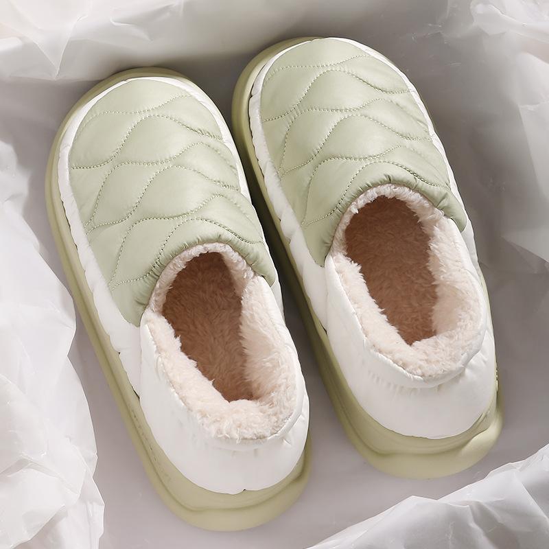 

Bag heel cotton slippers men s autumn and winter waterproof 2025 new thick-soled non-slip indoor home warm cotton shoes women s winter 44-45 [suitable for sizes 43-44]