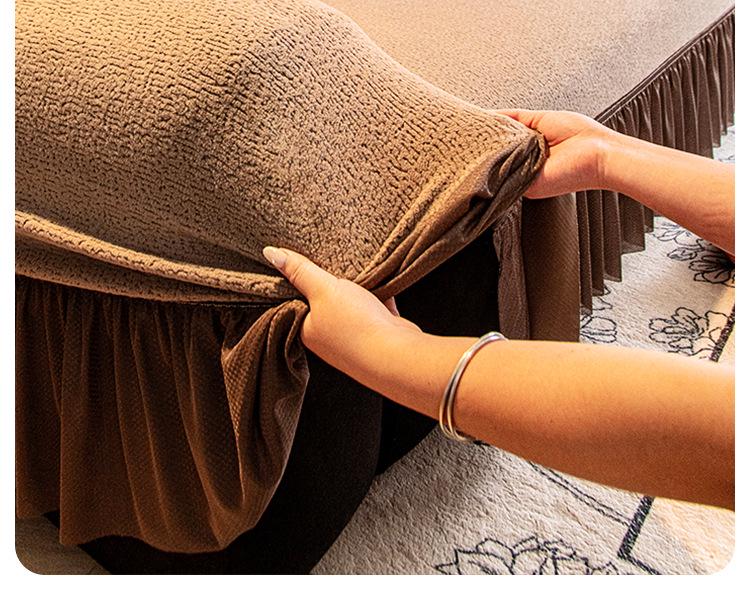 High-End Plush Sofa Cover - Full Coverage, Winter-Ready, Anti-Scratch, 2026 New Edition