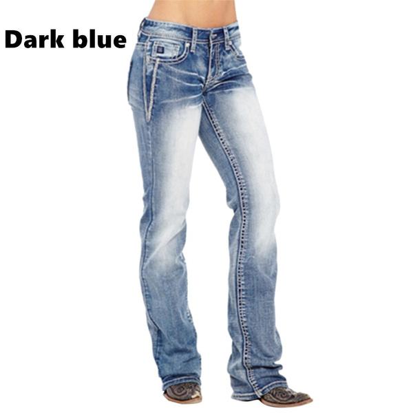 

XS-4XL повседневные джинсы женские длинные брюки удобные джинсы ботинка 3 цвета большие размеры брюки женские XS темно-синий