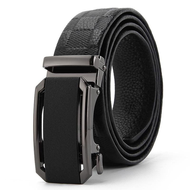 Mattierte Automatikschnalle Kanten Kopfschicht Rindsleder Gürtel High-End Business Casual Herren Trendgürtel