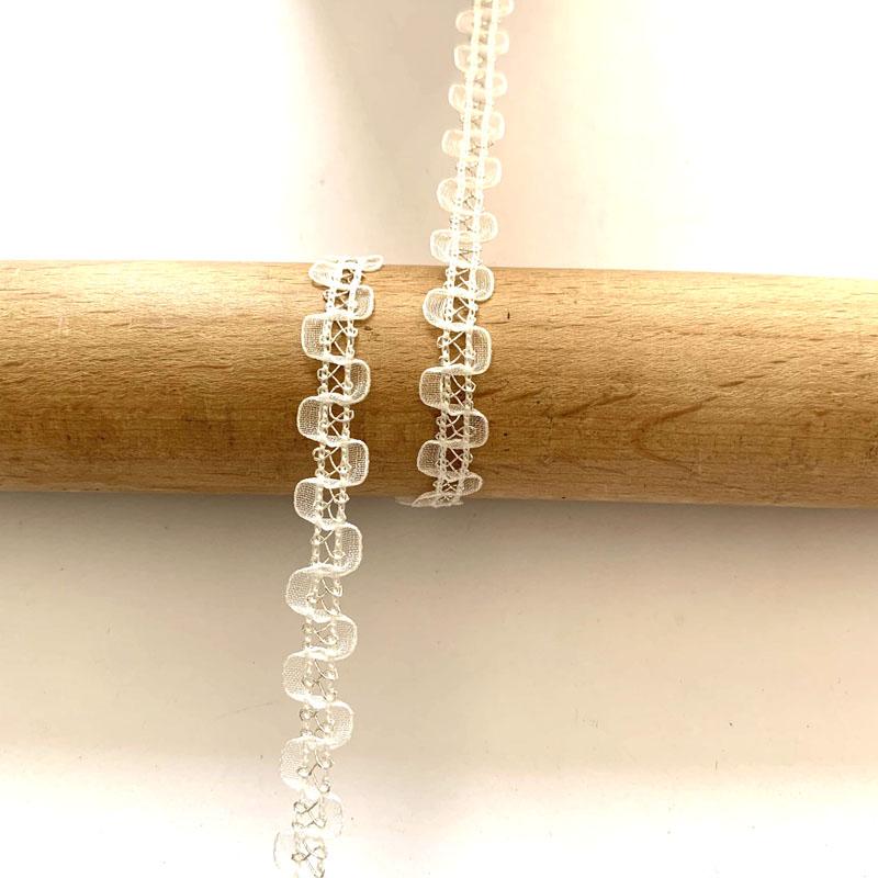 4 m/13,12 ft weißer Organza-Spitzenbesatz mit dünnem Faden, geflochtener Tausendfüßler-Bandbesatz, geschwungener Stoff für Hochzeit, Basteln, DIY, Tasche, Kleid, Nähzubehör, Dekorieren