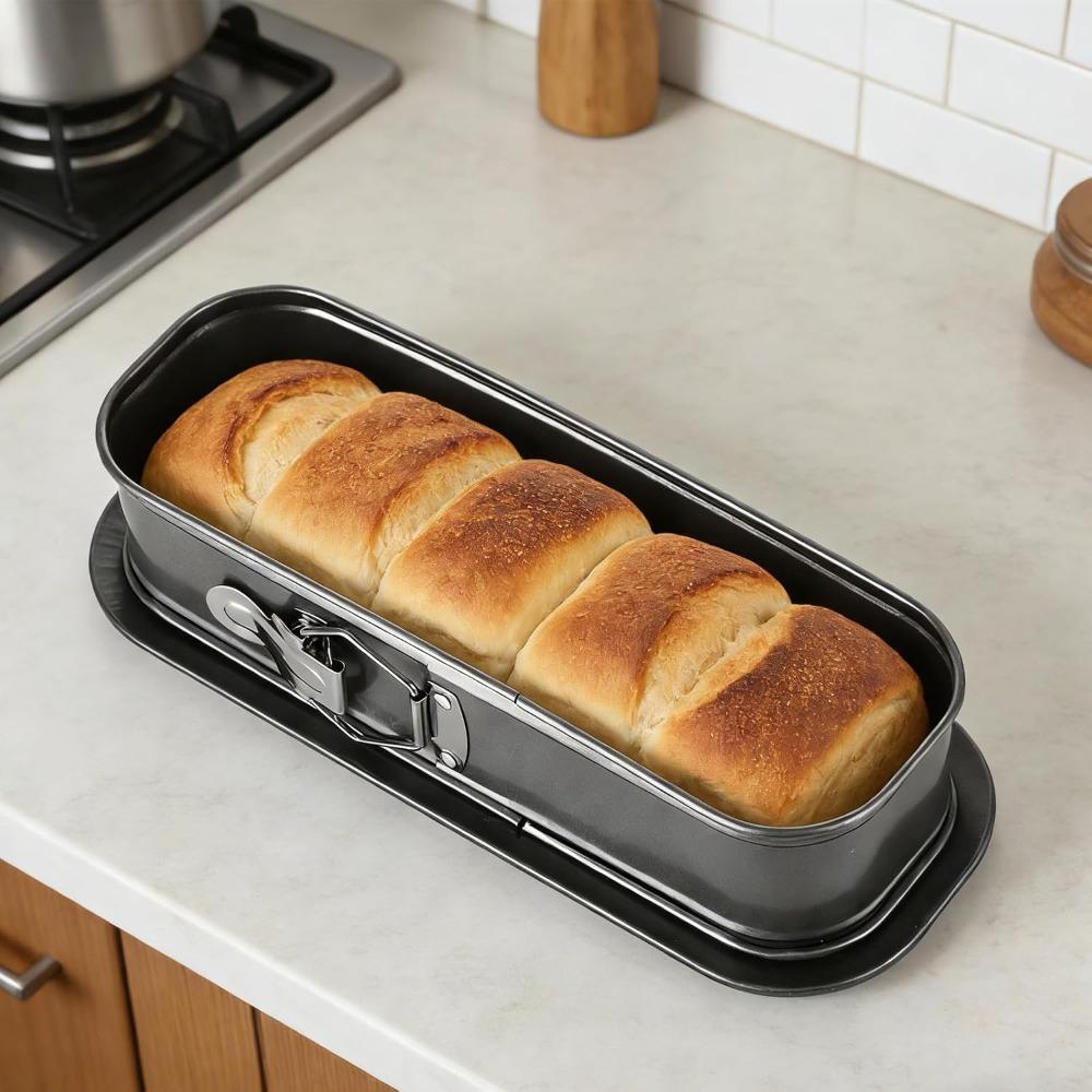 Durable Carbon Steel Oval Removable Bottom Cake Pan Snap Fastener Non-Stick Chiffon Cake Pan Heat-resistant Baking Pan Oven