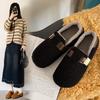 Winter Lammwolle Damenschuhe Doudou Schuhe Fleece und Baumwolle Retro flache Baumwollschuhe