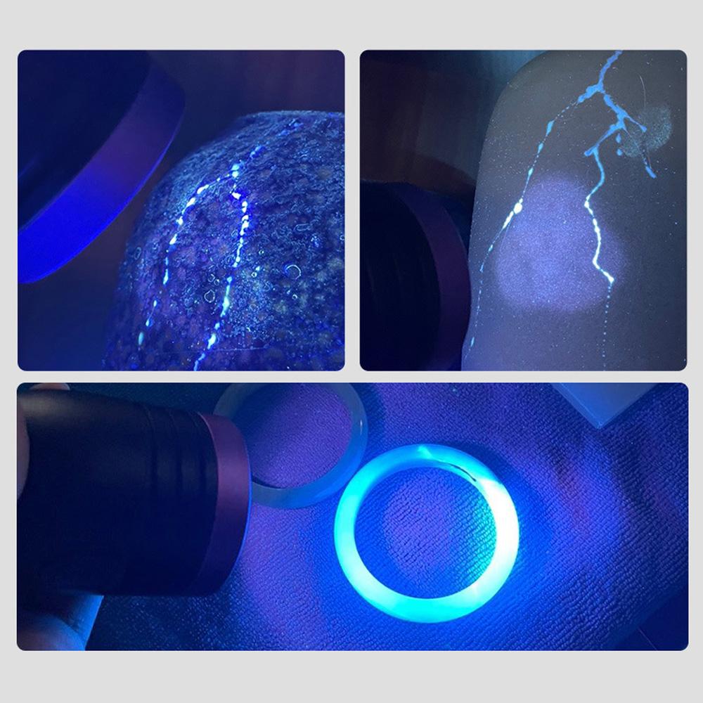 60W/80W/120W High Power UV Flashlight 3/4/6-CORE 365nm Type-C Rechargeable Black Mirror Purple Light Wood's UV Detection Lantern