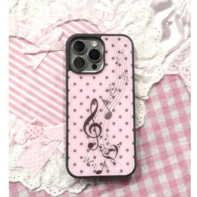 Custodia per Telefono INS Coreana Rosa Marrone a Pois Per iPhone 17 Air 16 15 14 12 13 11Pro Max Mini Plus Copertura Protettiva Anti-Caduta