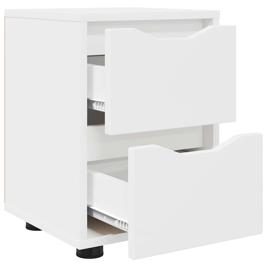 White Nightstand with Drawers 30.5 x 30 x 43 cm Particleboard
