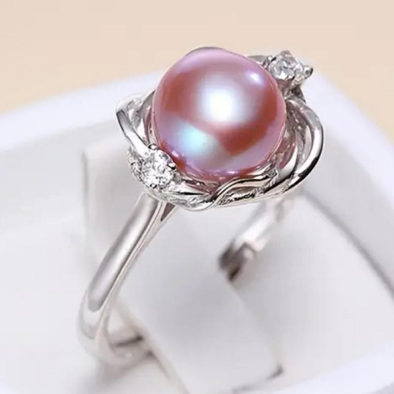 

Luxurious and Fashionable Zircon Imitation Pearl Women s Ring, Suitable for Brides Engagement, Wedding Parties, Zircon Gifts 9