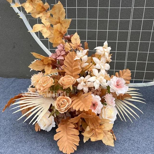 Champagne Matrimonio Fiori Artificiali Fila Feste Centrotavola Arco Decorazione Parete Finestra Sfondo Disponi Oggetti di Scena Foglia Appesa Floreale