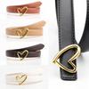 Fashion Ladies Belt With Heart Shape Alloy Buckle And Faux Leather For Chic Style