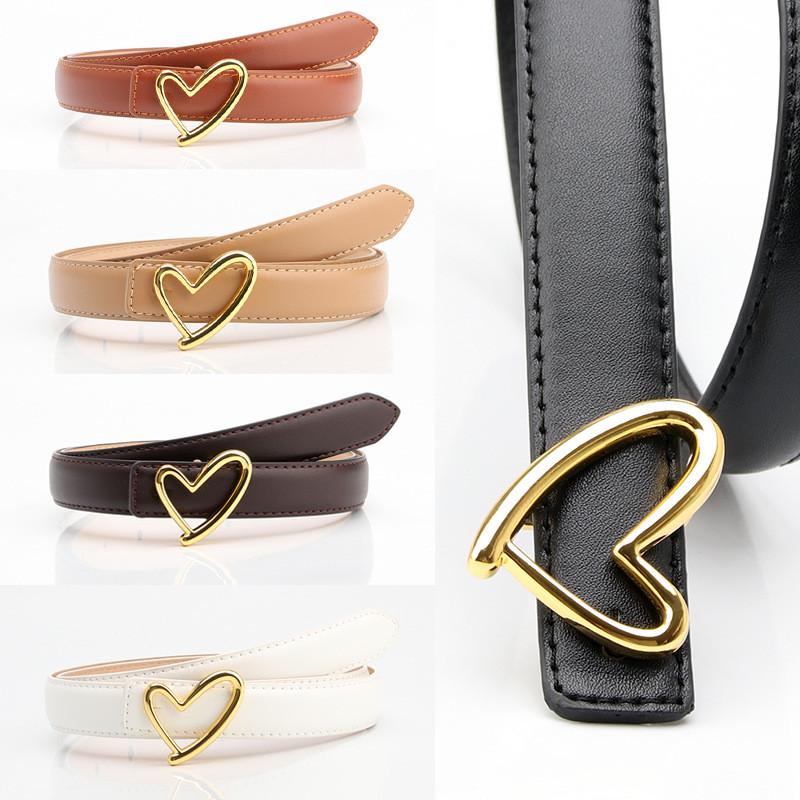 Fashion Ladies Belt With Heart Shape Alloy Buckle And Faux Leather For Chic Style