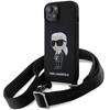 Hülle für iPhone 15 Karl Lagerfeld Crossbody Silikon Schwarz