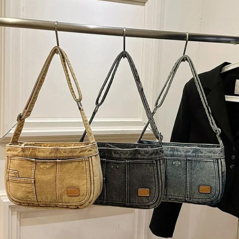 Geantă crossbody nouă din denim vintage, cu capacitate mare, genți de umăr de înaltă calitate, versatilă, geantă de navetă pentru studenți