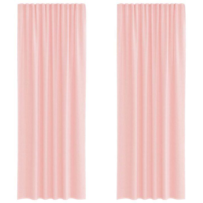 VidaXL Rideaux en voile avec passe-tringles 2 pcs rose, rideau en filet, rideau transparent, voile de fenêtre, traitement de 4102200