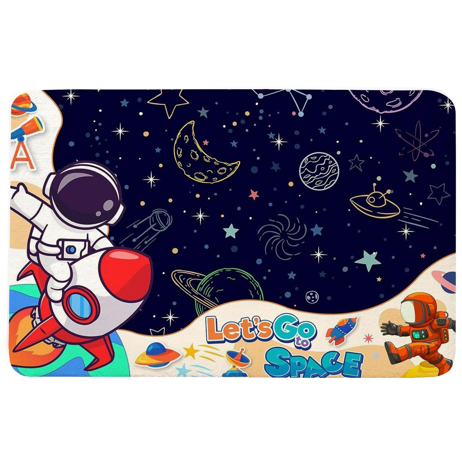 

Outer Space Kids Rug Solar System Play Mat Educational Floor Carpet for Children Playroom 50x80CM