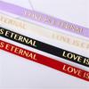 1CM Ribbed Silk Satin Ribbon with Hot Stamped English Letters for Cake Decoration and DIY Craft Gifts