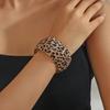 Leopard Print Open C-Shape Geometric Acetate Bracelet