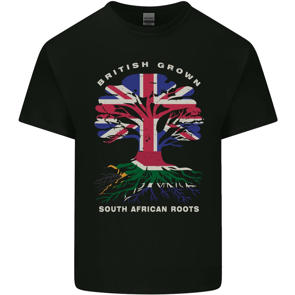 Britisch Angebaut Südafrikanische Wurzeln Afrika Flagge Unisex Leichtes Baumwoll-T-Shirt