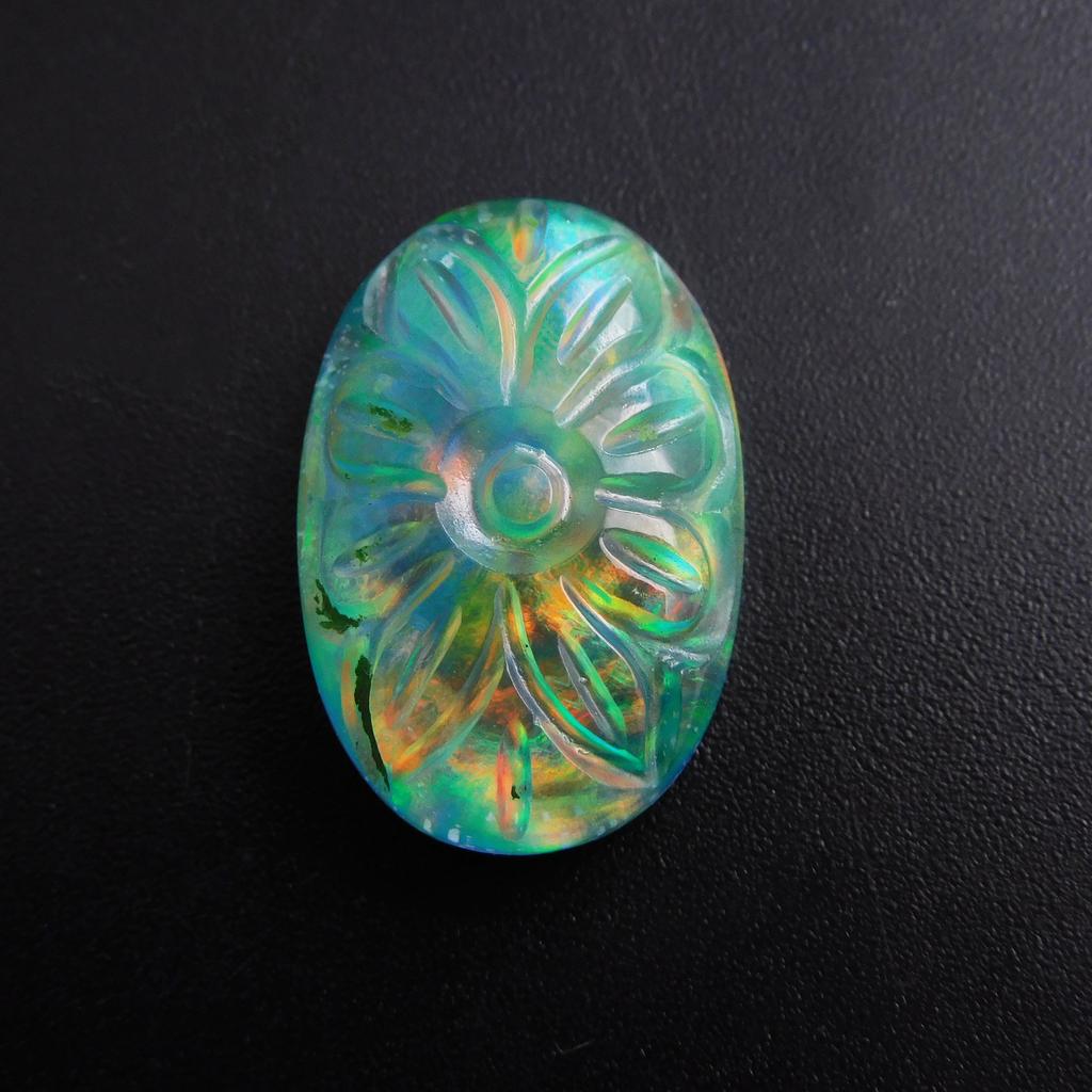 Doublet Opal Lab Created 19.5 Ct Oval Certified Beautiful Loose Gemstone