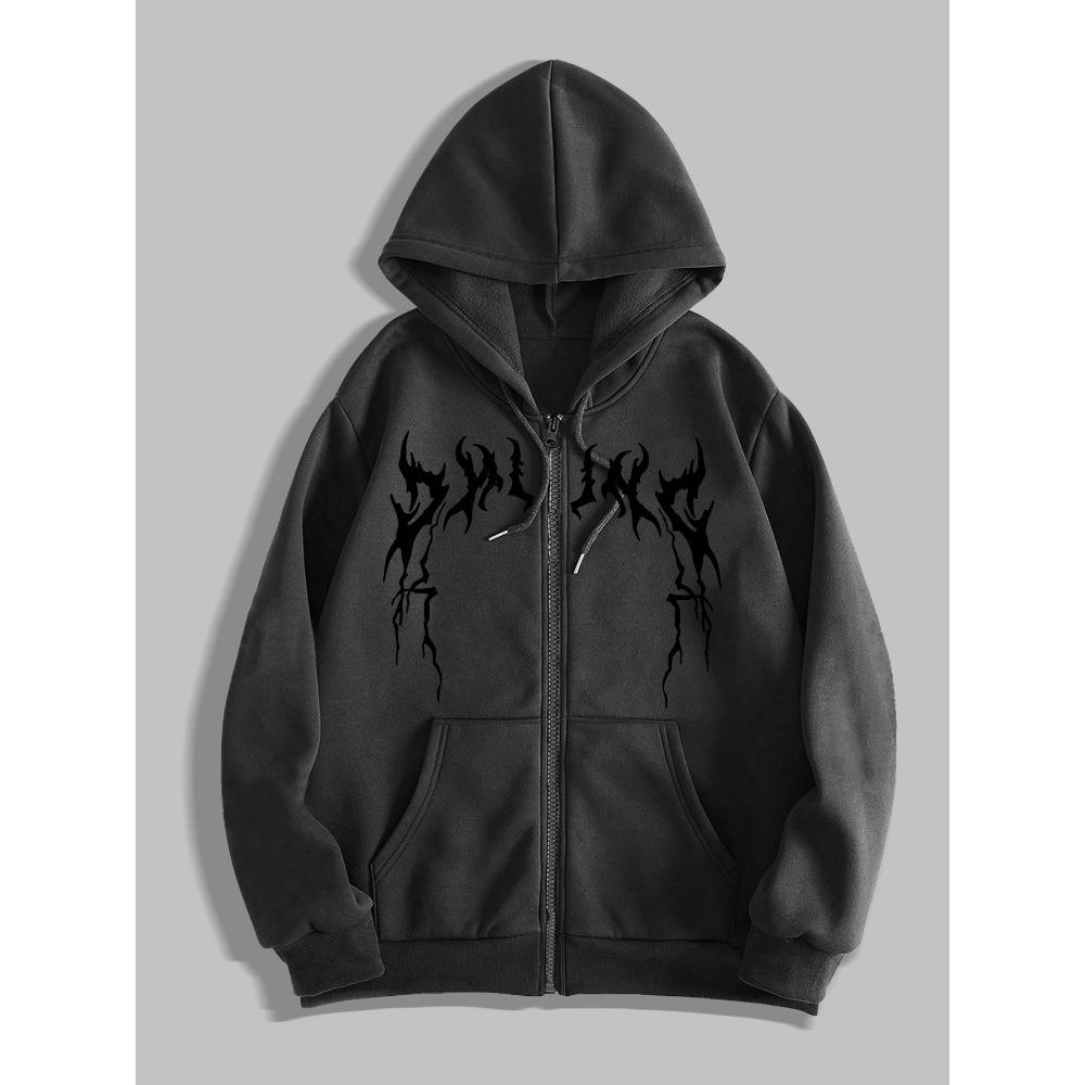 Popular Design Men's Zipper Hooded Sweatshirt, Fashionable Street Wear Zipper Hooded Sweatshirt for Casual Occasions, Fashionable Clothing