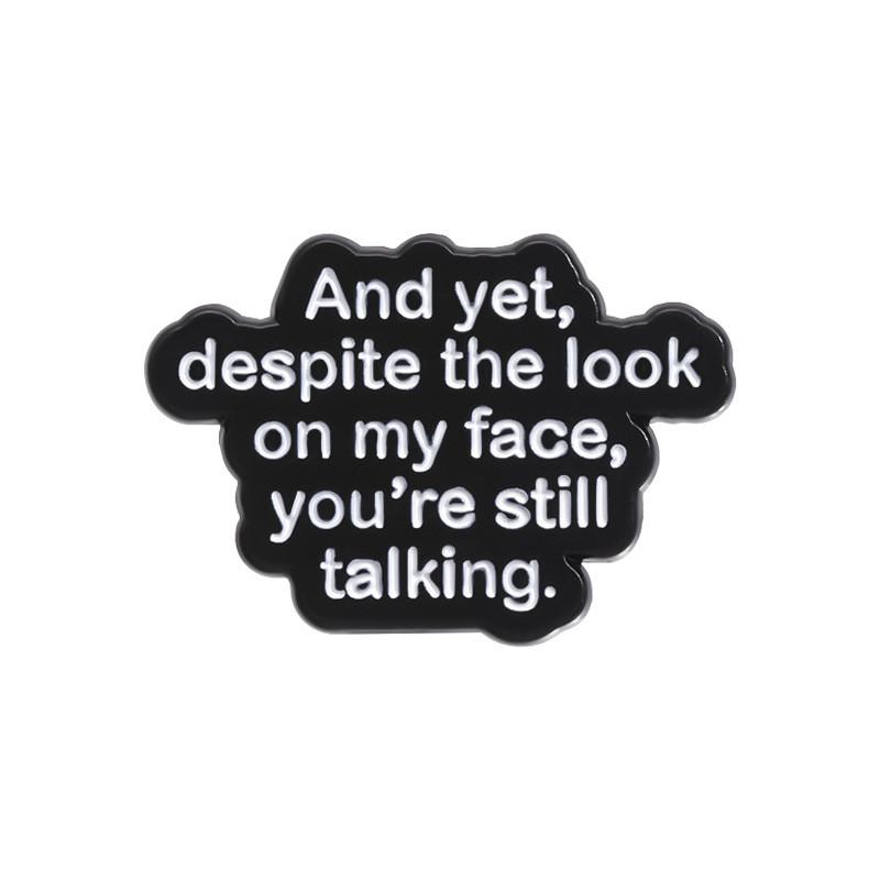 

Simple Modern Black Letter Badge Brooch In Alloy Material For Trendy Enhancement Wardrobe