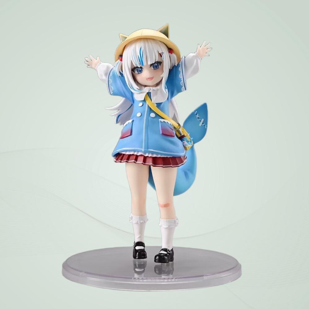 

Virtual idol Little Shark 2D figurine set. An adorable kindergarten version of Gura Shark sister anime figurine model as a b 18cm синий