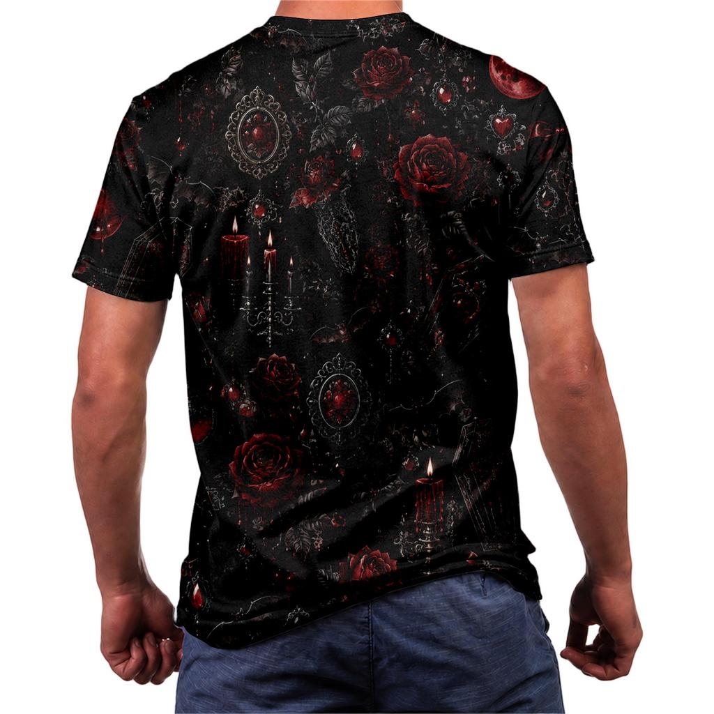Halloween All Over Print T Shirt, Cute Pumpkin Graphic Tee for Women Men