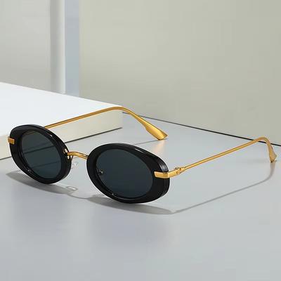 Neue Metall Punk Oval Sonnenbrille Mode Damen Herren Shades Trends Luxusmarke Leopard Sonnenbrille Weiblich Retro Strand