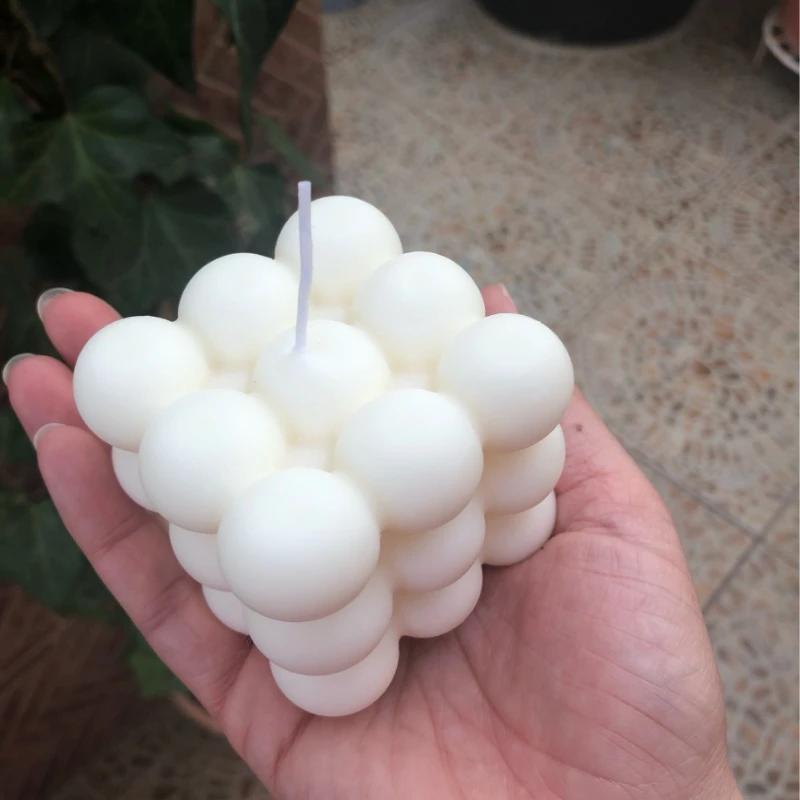 Lumanari cu bule antiaderent Mucegai din silicon 3D Aromaterapie Lumanare din ipsos lucrat manual Coacerea Ciocolata Desert Instrument de turnare pentru tort