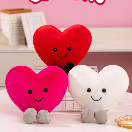 Plush Doll PP Cotton Filling Valentine's Day Heart Pillow Romantic Red