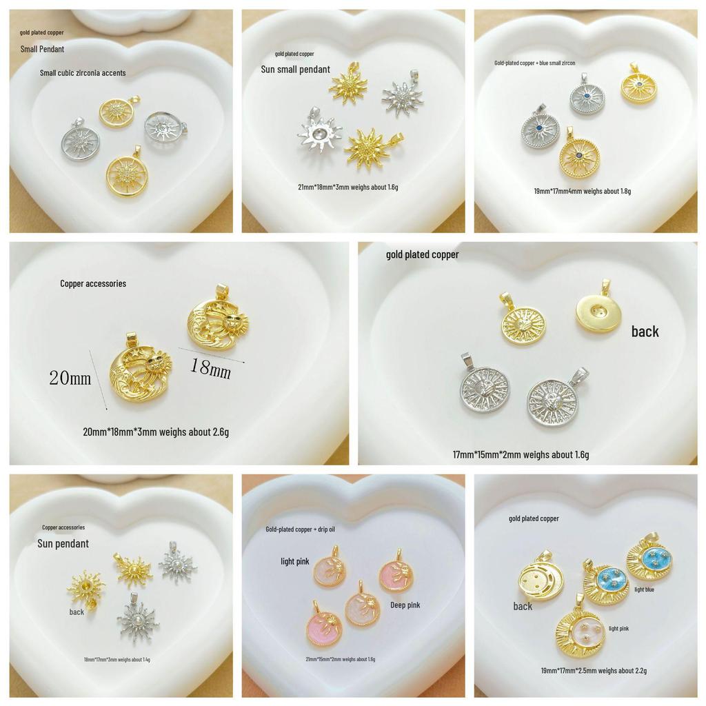 European & American Gold-Plated Moon Star Copper Pendant Necklace for Women