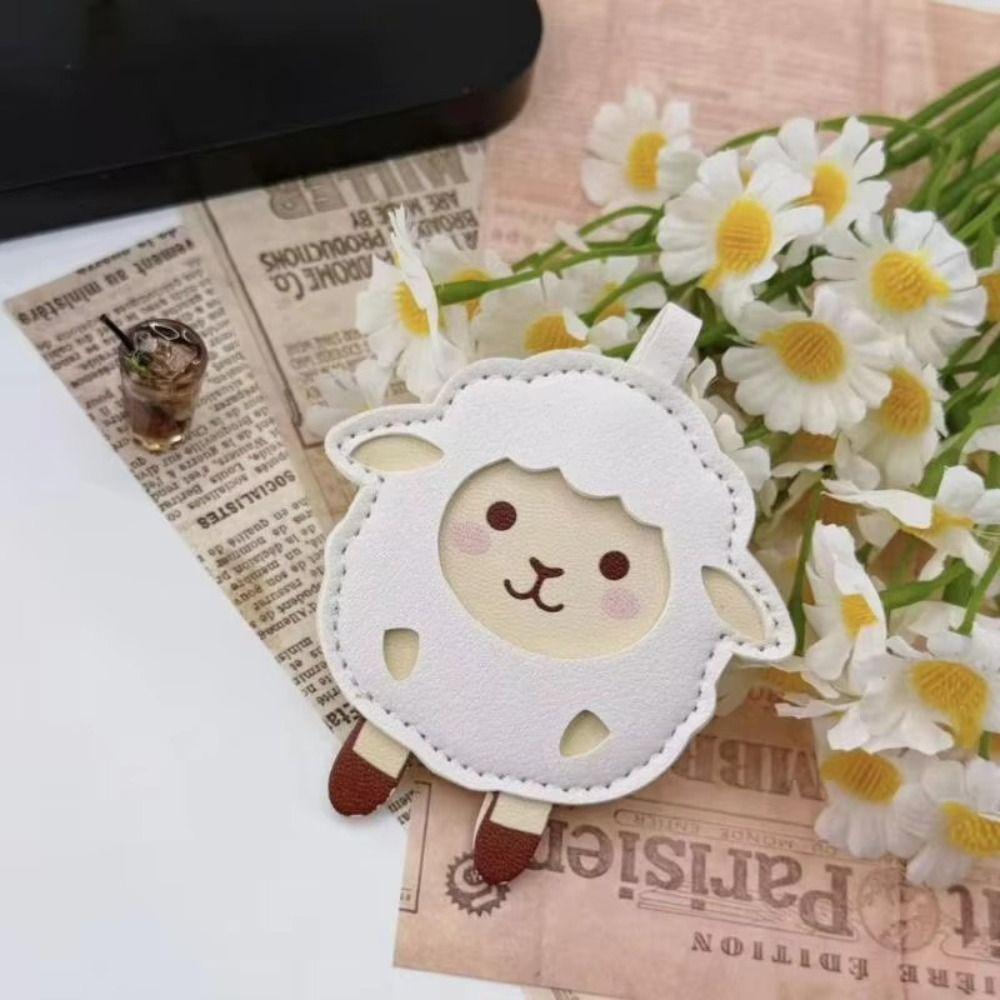 PU Leather Sheep Keychain Lightweight Cartoon Lamb Charm Fun Cute Car Keyring  Party Favor