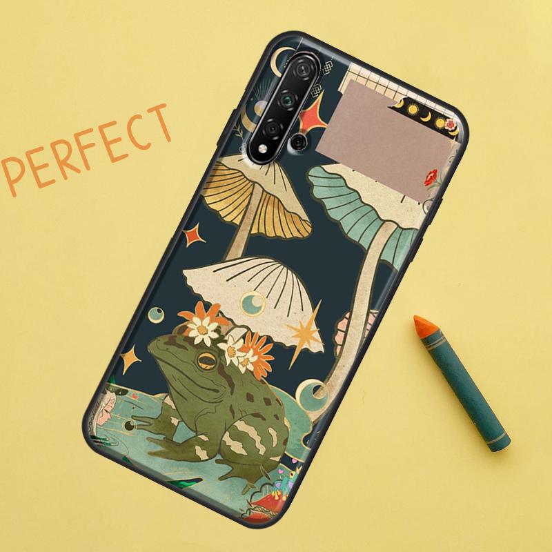 Vintage Retro Frog Mushrooms Case For Huawei Nova 9 10 SE 11i 8i 7i 3i Nova 5T Y60 Y61 Y70 Y90 P20 P30 P40 Lite P60 Pro