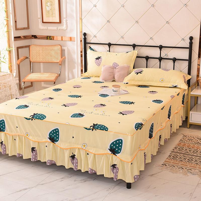 

Нескользящий цельный подзор для кровати Корейская версия защитного чехла для кровати Home Floral HOTEL 14 стилей Винтажный стильный дизайн 120x200cm