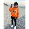 Girls' Halloween Boo Casual Comfortable Soft Loose Pullover Sweatshirt and Leggings 2-Piece Set, New Autumn/Winter, Playful, Sweet and Cool Style