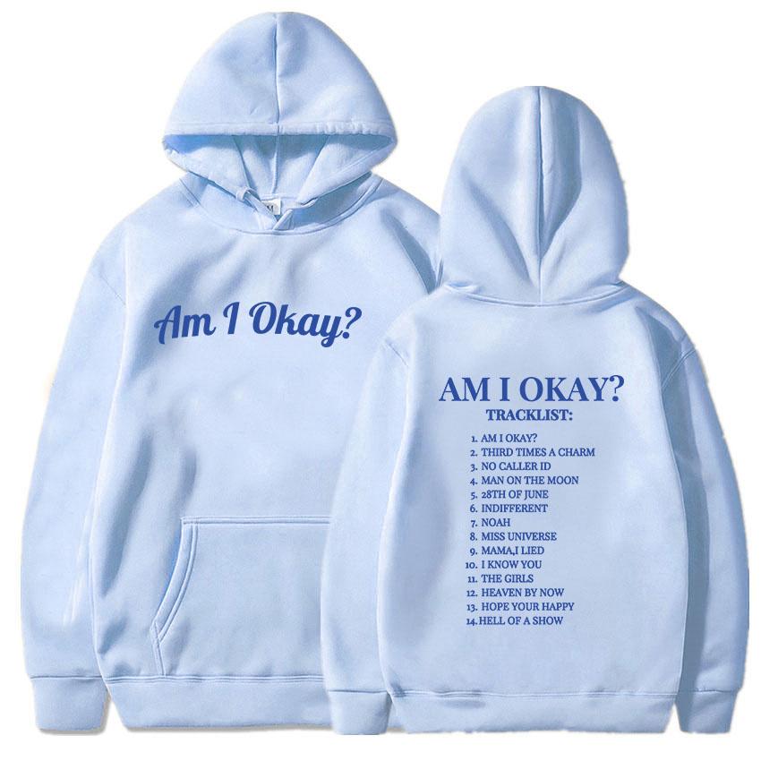 Am I Okay Album Grafik-Hoodies Megan Moroney Kleidung Langarm Winter Warme Sweatshirts Moletom Unisex Streetwear Print Hoodie