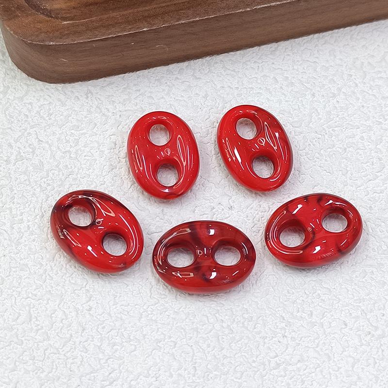 10Pcs 24X17Mm Colorful Acrylic Geometric Beads Diy Necklace Bracelet Garment Bag Accessory Clasp Material